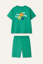 green orange tshirt+short - Image 2
