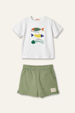 Green Waves T-shirt and Short set - Image 2